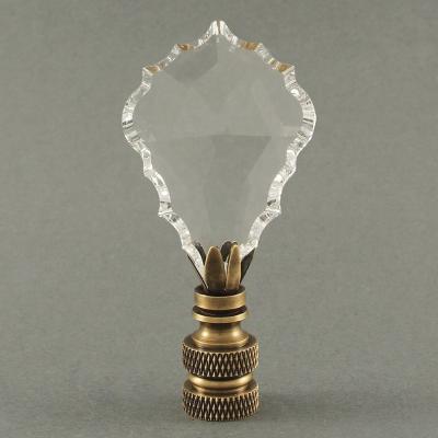 China Lamp finials are 1/4-27 threaded to fit floor lamp harps faceted w/antique lamp finials/fan pull parts crystal brass hardware used for portable lamps H2 .75 inch for sale