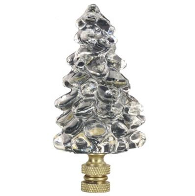 China Lamp finials are threaded 1/4-27 to fit floor lamp harps polished brass clear glass lamp finials tree / decorative use inch portable lamp pull chain and fan H3.5 for sale