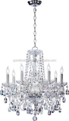 China Metal+crystal+glass(C) UL & ETL listed modern crystal chandelier pendant lighitng with glass arm polished chrome finish for sale