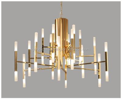 China Metal (C) UL&ETL Listed Modern Metal Chandelier Pendant Lighting With Polished Brass Finish For Dining Room for sale