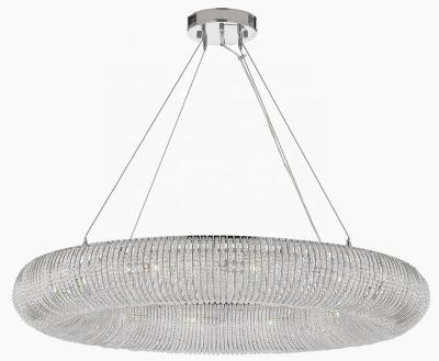 China Modern Warehouse Stainless Steel Clear Crystal Rings With Polished Chrome Finish Ceiling And Chandelier Pendant Lighting for sale