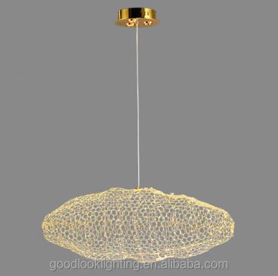 China Metal+crystal (C) UL & ETL Listed Cloud Metal Mesh Sheet with Finish Painted Ceiling and Chandelier Pendant Lighting for sale