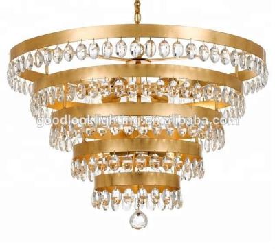 China Metal+crystal C (UL) and ETL listed modern pendant and chandelier lighting crystal accents with antique gold leaf/eaf silver finish for sale