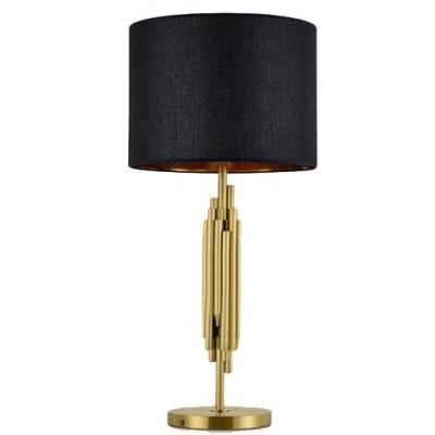 China Modern morden aged brass finish with black fabric shade hotel table lamp / desk lamp for sale