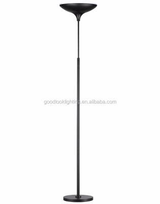 China Metal (C) UL&ETL Listed Modern Dimmable LED Floor Lamp Torchiere With Black Satin Finish And Acrylic Diffuser Floor Lamp for sale