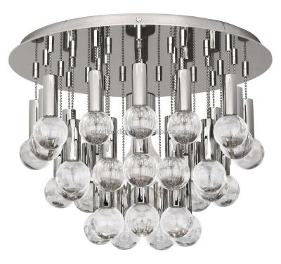 China (C) Traditional UL&ETL listed modern crystal accents and semi-flush ceiling light / flush mount polished nickel finish light fixture for sale