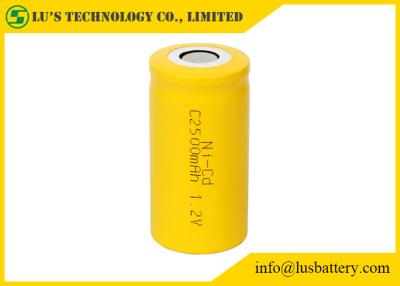 China 1.2 Nicd Rechargeable Battery / 2500mah Rechargeable Battery Yellow White Color for sale