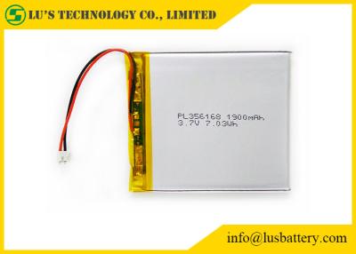 Chine LP356168 3,7 batterie rechargeable PL356368 de lipo de batterie de la batterie 3,7 V 1900mah de Lipo de volt avec des fils/connecteur à vendre