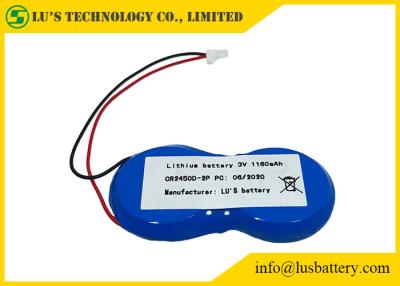 Китай Клетка 3V CR2450 кнопки лития терминалов 2P 1200mah JST продается