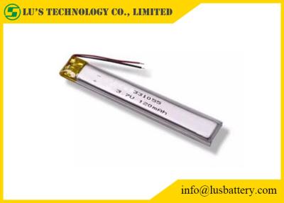 China Prismatic Limno2 Size 331055 Lithium Polymer Battery LP331055 3.7v 120mah for sale