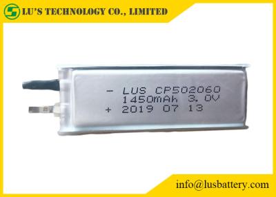 China 3V Non Rechargeable Flexible Limno2 Battery 1450mAh Limno2 Thin Cell for sale