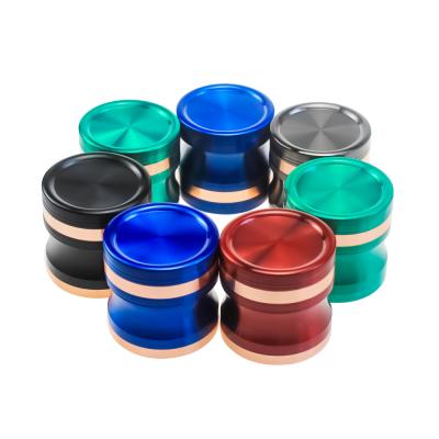 China Shop Supplies Aluminum Alloy 63MM 4 Parts Herb Grinder Transparent Window Smoke Weed Herb Grinder for sale