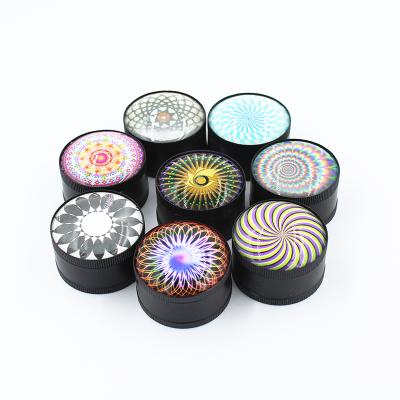 China New Private Label Herb Grinder Oil Drip 3 Floors 50MM Accessories Zinc Alloy Manual Smoking Herb Grinder for sale