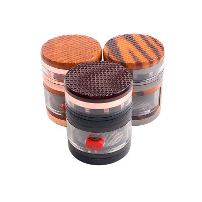 China Lanchuang Popular Wholesale Smoking Accessories 63MM 4 Layers Zinc Alloy Grinder Custom Logo Tobacco for sale