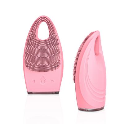 China Mini Electric Silicone Facial Cleansing Rechargeable Handheld Sweep Massager Deep Face Skin Pore Brush Cleaning Device for sale