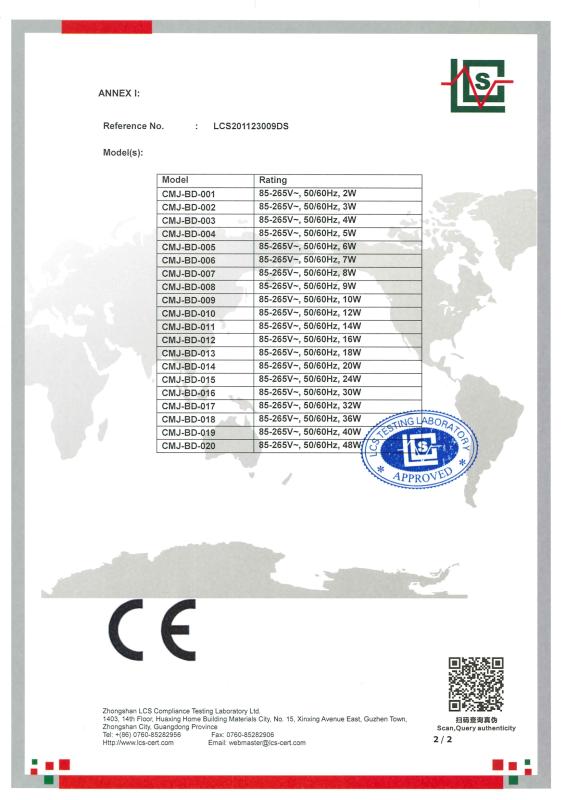 CE - Zhongshan Chenben Lighting Co., Ltd.