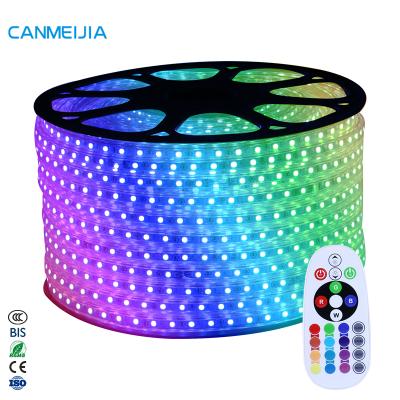 China 2021 Theme Park 5M Rgb Swimming Pool RGB Light Show Long Aquarium Led Strip Light Dimmer 220V RGB Led Strip, Led Strip Lights With Remote for sale