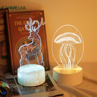 China New-designed 3W Table Lamps 3D Luxury Night Light Lighting Decoration Led Lamps Luxury Home Decor, Table Table Lamp, Led Lights For Decoration for sale