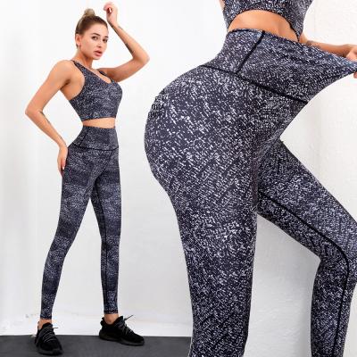 China Factory Quick Dry Breathable Women's Fitness Tights Custom High Waisted Butt Lift Crac! crack! printed yoga leggings for sale