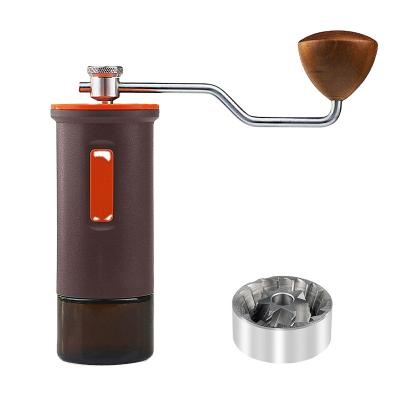 China Outdoor Portable Burr Hand Coffee Grinder Manual High Nitrogen Cone Steel Coffee Bean Grinder With Adjustable Setting for sale