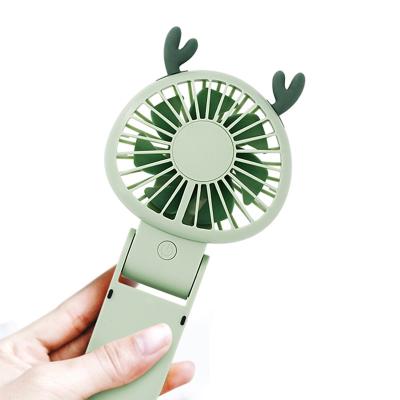 China Outdoor 270 Degree Rotating Beautifully Portable USB Rechargeable Desk Folding Cute Little Forest Devil and Elf Mini Fan for sale