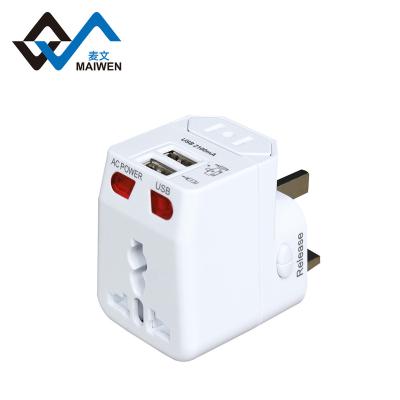 China Barber Shop OEM Service Dual USB 5V 2.1A Travel Adapter Universal EU USA R-U AU Business Gift for sale