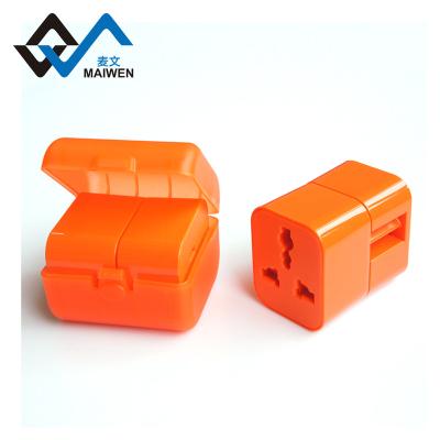 China Customized Residential/General Purpose LOGO Printing Universal Travel Converter Plug Adapter With AU/US/UK/EU Male Plug For Gift for sale