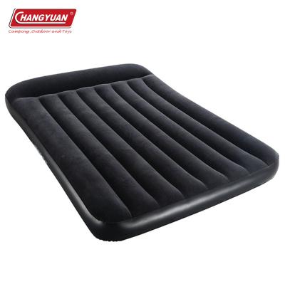 China Hot-sale Foldable PVC Flocked Air Bed Inflatable Indoor And Outdoor Double Size Air Mattress for sale