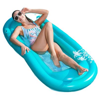 China Cool Inflatable Float W Mesh Stable Relaxing Water Hammock Pool Float Pool Couch Soft Mesh Center-stay For Tanning Lounge Pool Floatin for sale