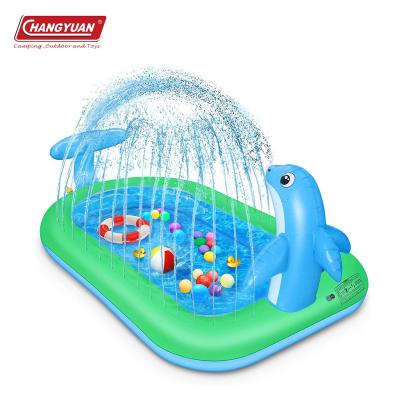 China PVC 2-in-1 portable spray outdoor and indoor inflatable pool sprinkle and splash water equip large family water sprinkler swimming pool for sale