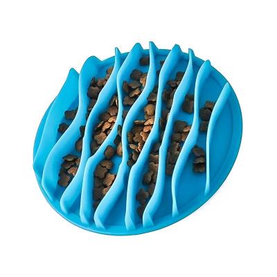 China Sustainable Pet slow feeder bowl dog cat food wave bowl prevent choking pet slow feeder pets bowl for sale