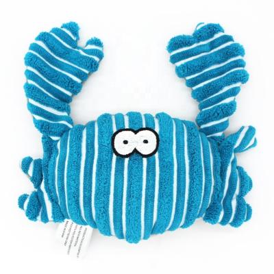 China Sustainable Sea Animal Blue Crab Pet Plush Cat Dog Toy Molar Chewing Sounding Interactive Dog Toys for sale