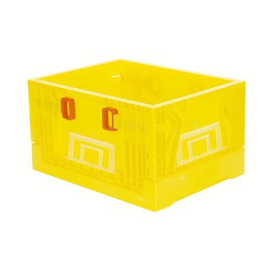 China Household Solid Folding Stackable Outdoor Storage Box Eco Fruit Box Colorful Children Toy Small Crate Box for sale