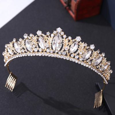 China 100% Handmade Crystal Vintage Shaped Rhinestone Headpieces Party Hair Crown Bridal Headpieces Tiaras And Crowns for sale