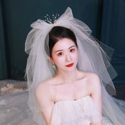 China Lace Edge Wedding Veil Bridal Romantic Decoration Plain Bridal Veil for sale