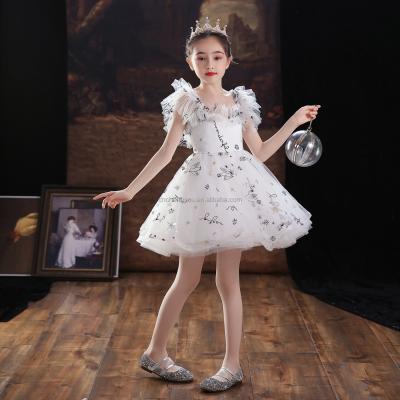 China Anti-wrinkle kids wedding dresses child princess wedding dress lace tutu embroidered crystal wedding dress for sale