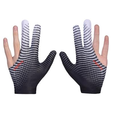 China New Style Breathable 3 Custom Logo Finger Snooker And Snooker Gloves For Fashion Customization Manufacturer for sale