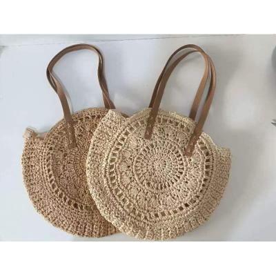 China PORTABLE Wholesale Straw Bag Hollow Out Shoulder Tote Bag Summer Vacation Casual Straw Beach Bags Shoulder for sale