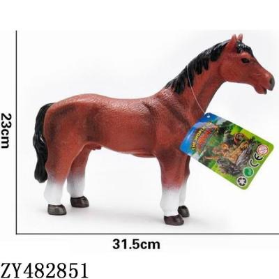 China Hot Selling Simulation Animal Rubber Horse Toy Wild Animals Toys With Sound For Display for sale