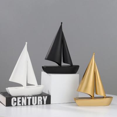 China Modern design eco-friendly minimalist homedecoration eco-friendly decoration hot spot amazon ware ware modern resin sailboat new for sale