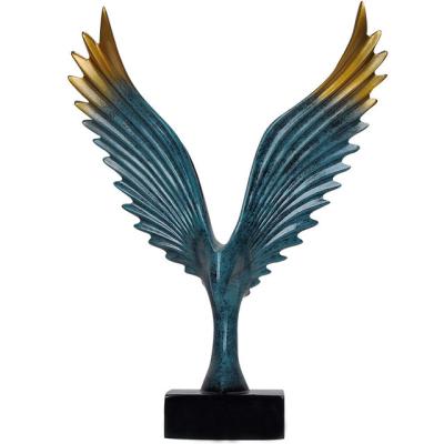 China Europe creative resin open unique home living room household article angel wings wall decor home statue for sale