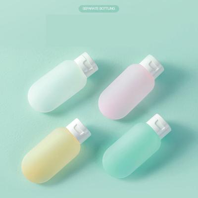 China Durable Custom Light Blue Color Four Sizes Portable Silicone Travel Bottle Set for sale