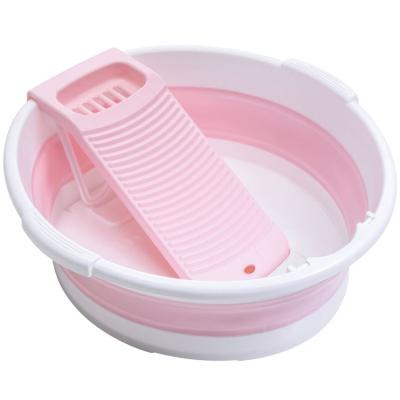 China Large Size Viable Mutli-Use Basin Mutli-Use Student Dormitory Baby Wash Student Washbasin Foldable Household Sink With Washboard for sale