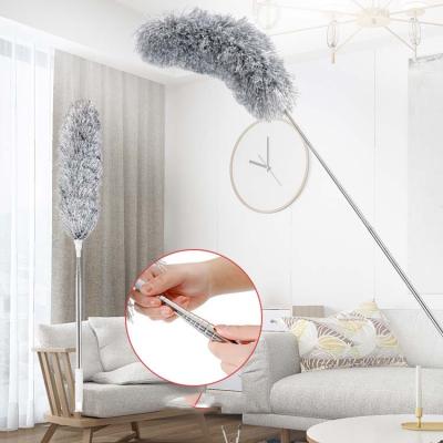 China Ceiling Retractable Cobweb Sweeping Dust Household 2.8m Stainless Steel Cleaning Cloth for sale