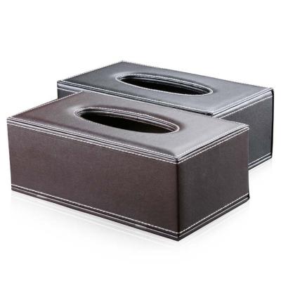 China Customized Modern Large Tissue Box Hotel Simple Black Leather Living Room Furnishing Modern Customized Universal Tissue Box Pumping Box for sale