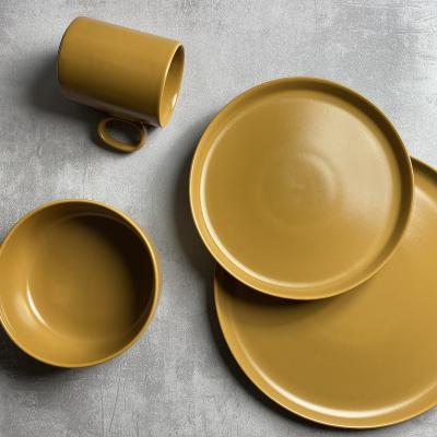 China A Viable Tone Color Glazed Porcelain Dinnerware Set Modern Round Shape for sale