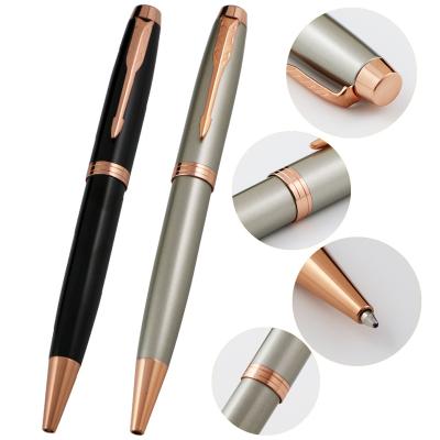 China Office & School Pen Fashion Curve Designed Metal Rose Gold Ballpoint Pen Liquidly Ink Ball Pen Luxury for sale