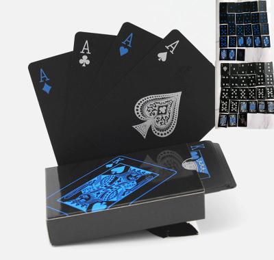 China Entertaiment Game Cards Fast Shipping Waterproof Pure Black Plastic Poker Board Game Card PVC Poker Magic Solitaire for sale