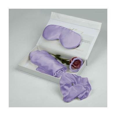 China Anti-Bacteria Best Sell Silk Eyemask+Scrunchies Custom Silk Hair Mulberry Set 100% Silk Pillowcase for sale