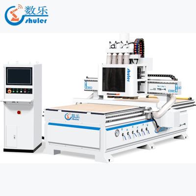 China Multi Nesting CNC Router ATC Hotels Wood Spindles Desk Furniture Wooden Sideboard Making 1325 CNC Machine Woodworking With 2 Saws for sale